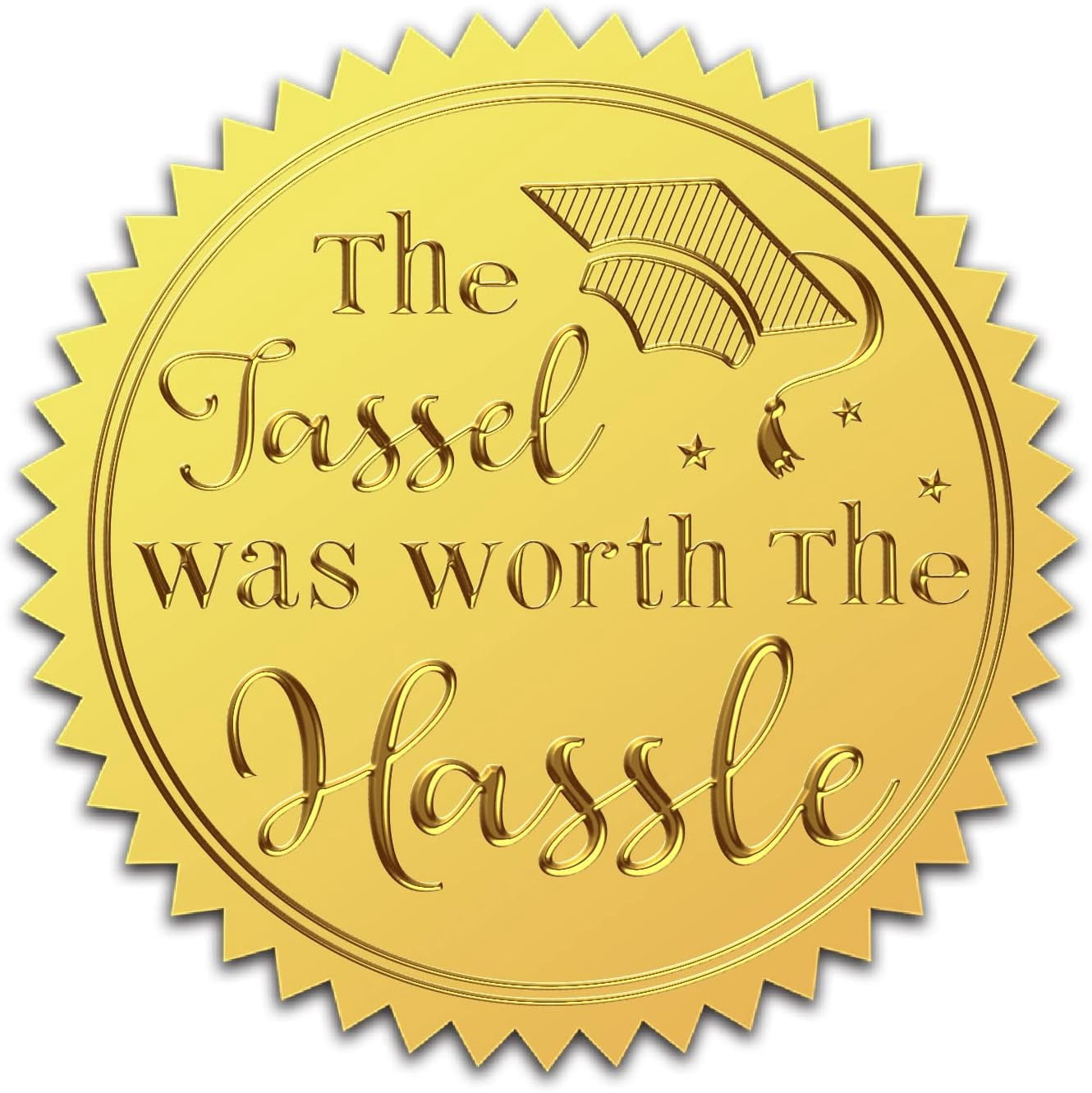 25sheets 2" Gold Foil Embossed Stickers 100Pcs Graduation Cap The ...