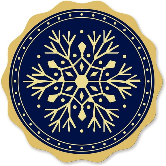 25sheets Gold Foil Certificate Seals Snowflake 2" Round Self Adhesive Embossed Stickers 100pcs for Invitations Certification Graduation Notary Seals Corporate Seals Monogram Emboss