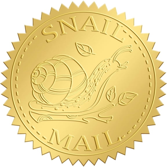 25sheets Plastic Self Adhesive Gold Foil Embossed Stickers Medal Decoration Sticker Snail 5x5cm 4pcs/sheet DIY