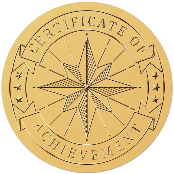 25sheets Plastic Self Adhesive Gold Foil Embossed Stickers Medal Decoration Sticker Star 5x5cm
