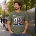 thumbnail image 1 of 25th Anniversary 9/11 Memorial Shirt, Never Forget Patriotic, September 11 Remembrance, Patriotic American Flag Multicolor, 1 of 4