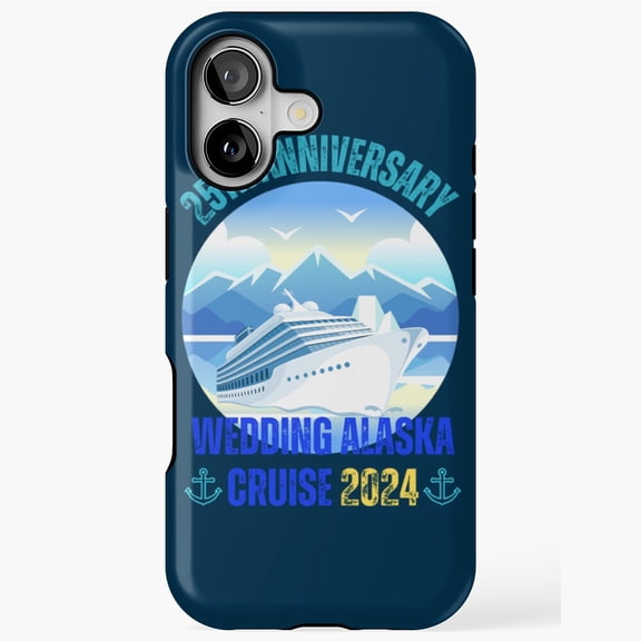 25th Anniversary Alaska Cruise 2024 Couple Trip iPhone Case 17 16 15 14 13 12 11 Pro Max