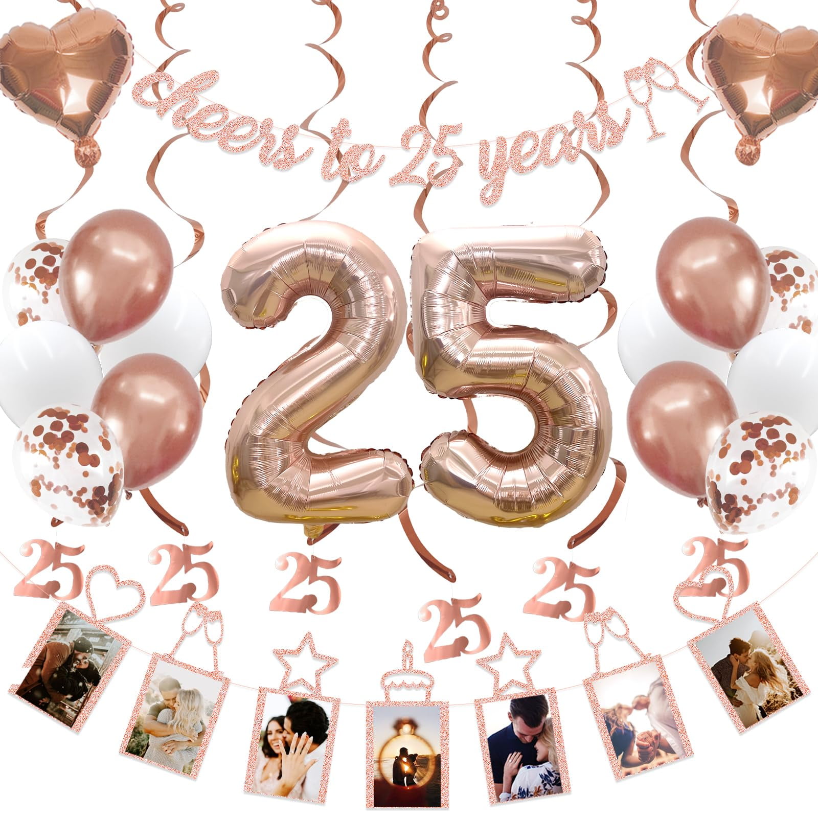 Idea Regalo Festa Calice Per 40&deg; Compleanno In Vetro Con Decorazione Glitter Oro - Bicchieri Spritz