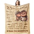 thumbnail image 1 of 25th Anniversary Blanket Gifts 60"X 50" - Gift for 25th Wedding Anniversary - 25 Years of Marriage Gifts for Dad Mom Friends Grandparents - 25th Wedding Anniversary Blanket Gifts for Husband Wife, 1 of 1