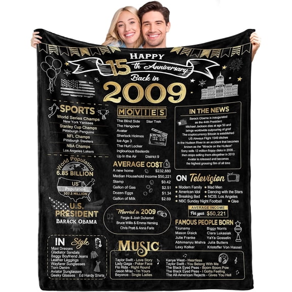 25th Anniversary Blanket Gifts Gift for 25th Silver Wedding Anniversary 25 Years of Marriage Gifts for Couple Wife Husband Dad Mom Parents Back in 1999 Throw Blanket 60Lx50W Inch