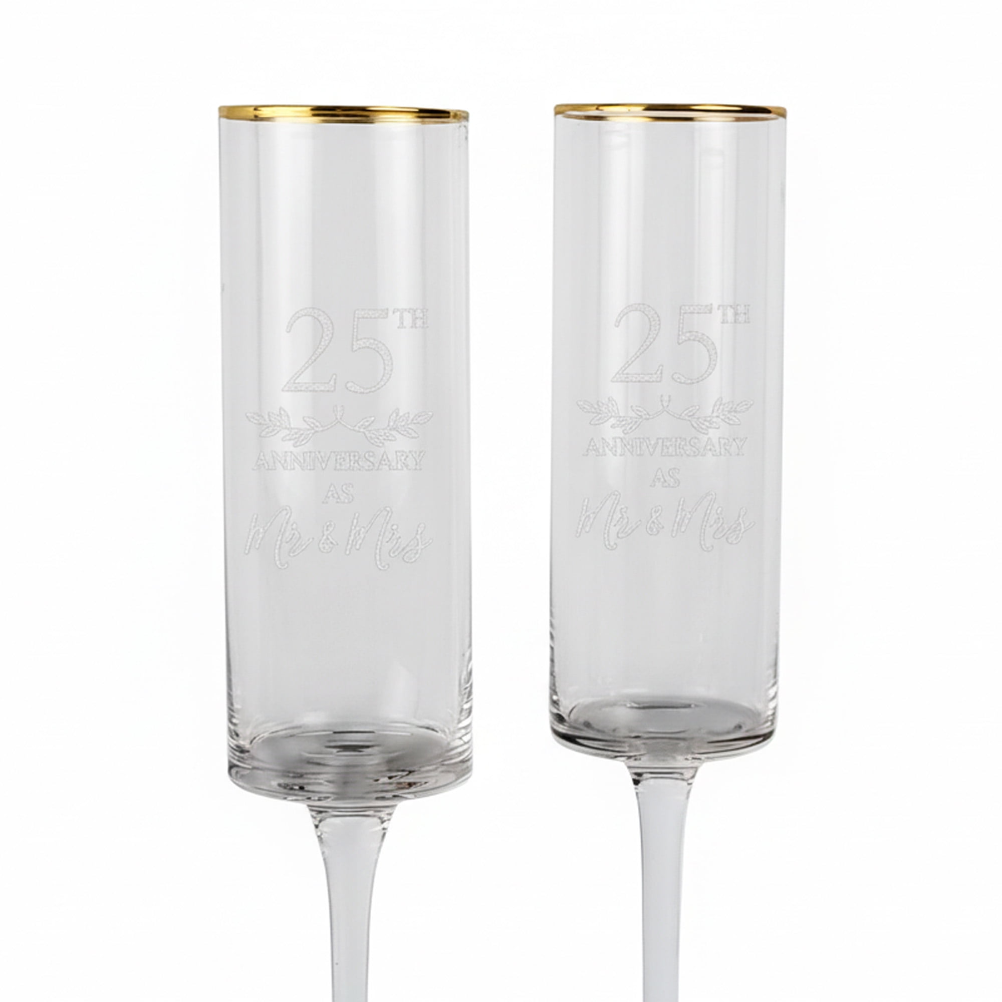 25th Anniversary Champagne Flutes – Mr & Mrs Design