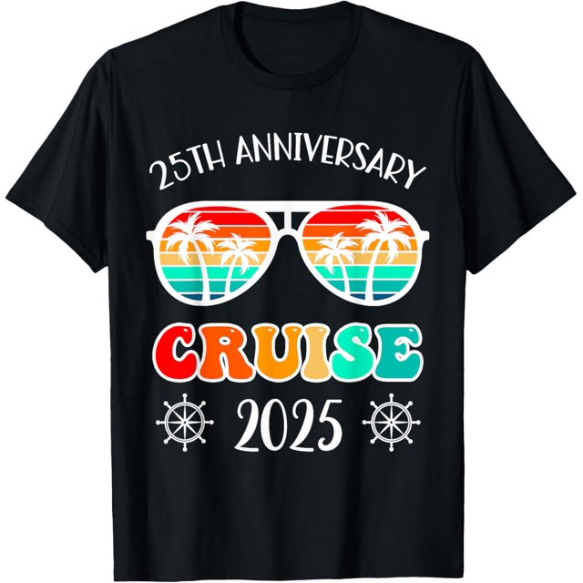 25th Anniversary Wedding Cruise 2025 Couple Vacation Trip TShirtMen