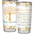 thumbnail image 1 of 25th Anniversary Wedding Gifts, 25 years Anniversary Tumbler Gift Ideas for Couple Parents Friends, Silver 25th Anniversary Decorations Gifts for Her Him Husband Wife, 1 of 6