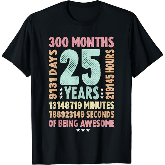 25th Birthday 25 Years Old Vintage Retro - 25 yr old T-Shirt