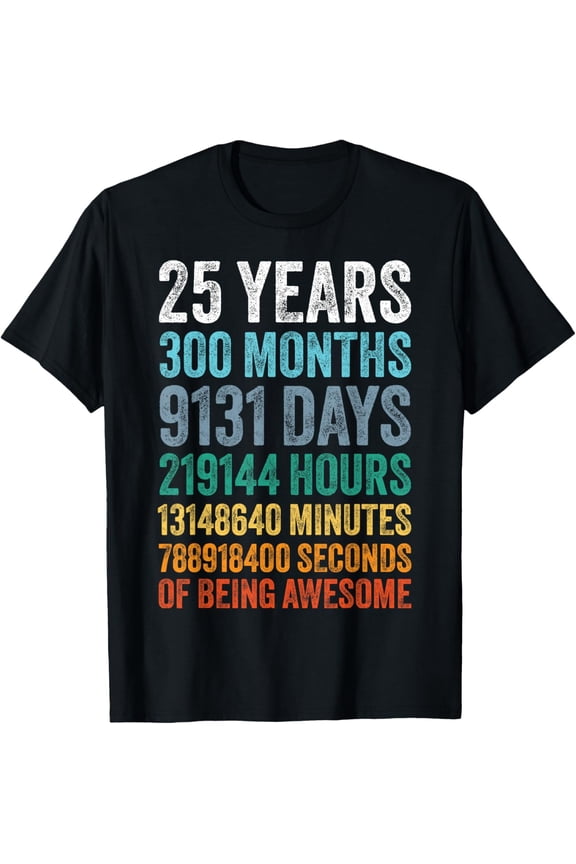 25th Birthday Decoration Men 25yr 25 Year Old Birthday T-Shirt
