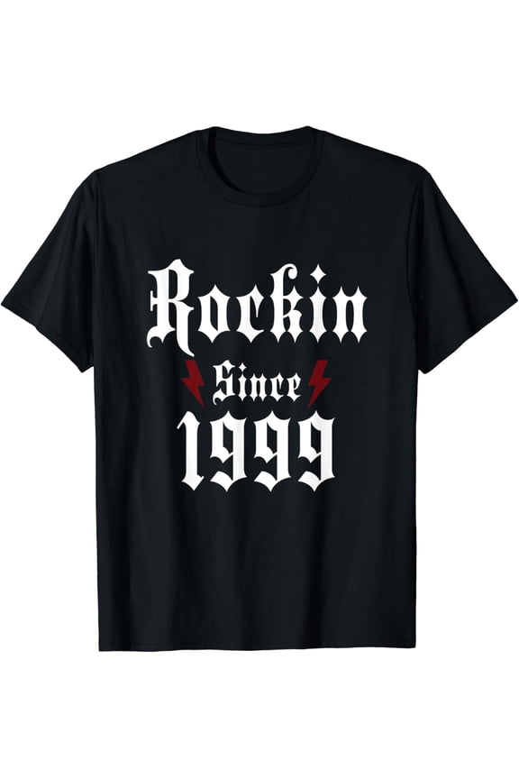 25th Birthday Gifts Men, Vintage, Rockin Since 1999 T-Shirt