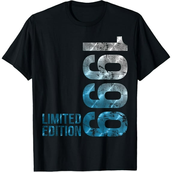 25th Birthday Gifts Men Women 25 Years Old Vintage 1999 T-ShirtMen and women, Black T-shirt, size: Extra large