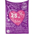 thumbnail image 1 of 25th Birthday Gifts for Women, Daughter, 1996, 25th Flannel Fleece Blankets, Birthday Gifts for Women, Female, Friends, Funny Present Ideas for Her, Purple (50*60), 1 of 6