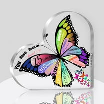 25th Birthday Gifts for Women, Gift for 25 Year Old Heart Acrylic Plaque, 25th Birthday Decoration, 25th Birthday Gifts Ideas for Friend Daughter Sister Girlfriend Bestie-Butterfly Desk Decor
