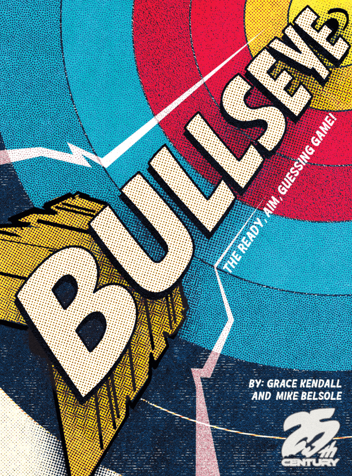 25th Century Games Bullseye Ages 10+ | 3-8 Players | Hilarious Cooperative Party Word Game of Twisted Clues | Letter-by-Letter Guessing & Fast Team Deduction
