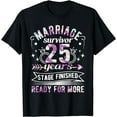 25th Wedding Anniversary, 25 Years Married, Husband & Wife Cotton T