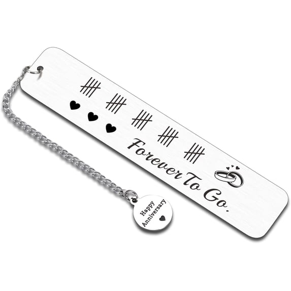 6 Year Steel Anniversary Bookmark Gift - Engraved Keepsake For Husband, Wife, Boyfriend, Girlfriend