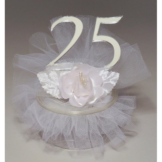 25th Wedding Anniversary Cake Topper or Table Decoration (JK3425