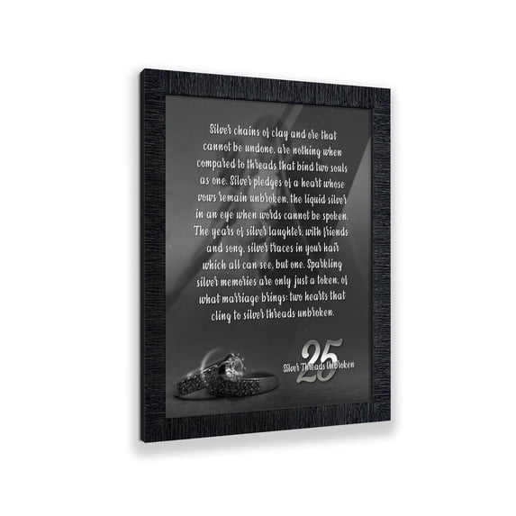 25th Wedding Anniversary Gifts for Couples, 25th Anniversary Gift for Husband or Wife, Silver 25th Anniversary Card, 25th Anniversary Table Decorations, A Couples Silver Anniversary 2170CH