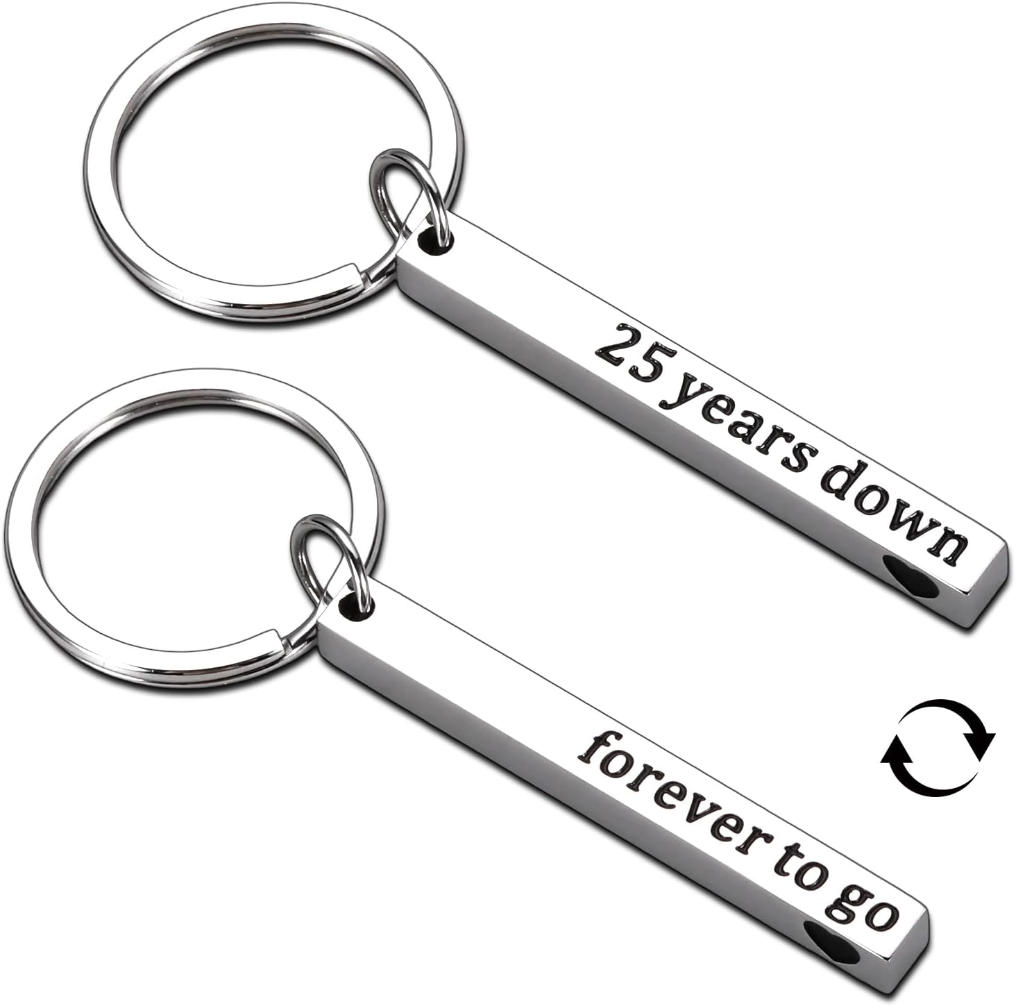 25th Wedding Anniversary Keychain Gifts For Couple Him Her 25 Year 