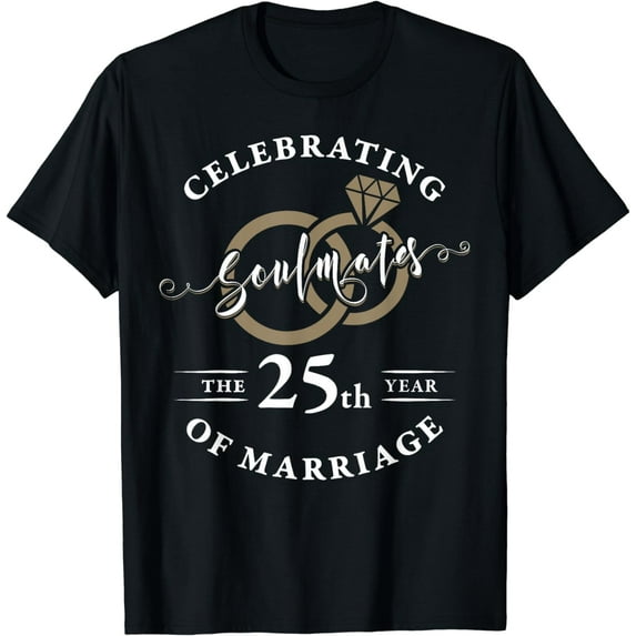 25th Wedding Anniversary Tshirt Married Wife Husband Couple T-Shirt