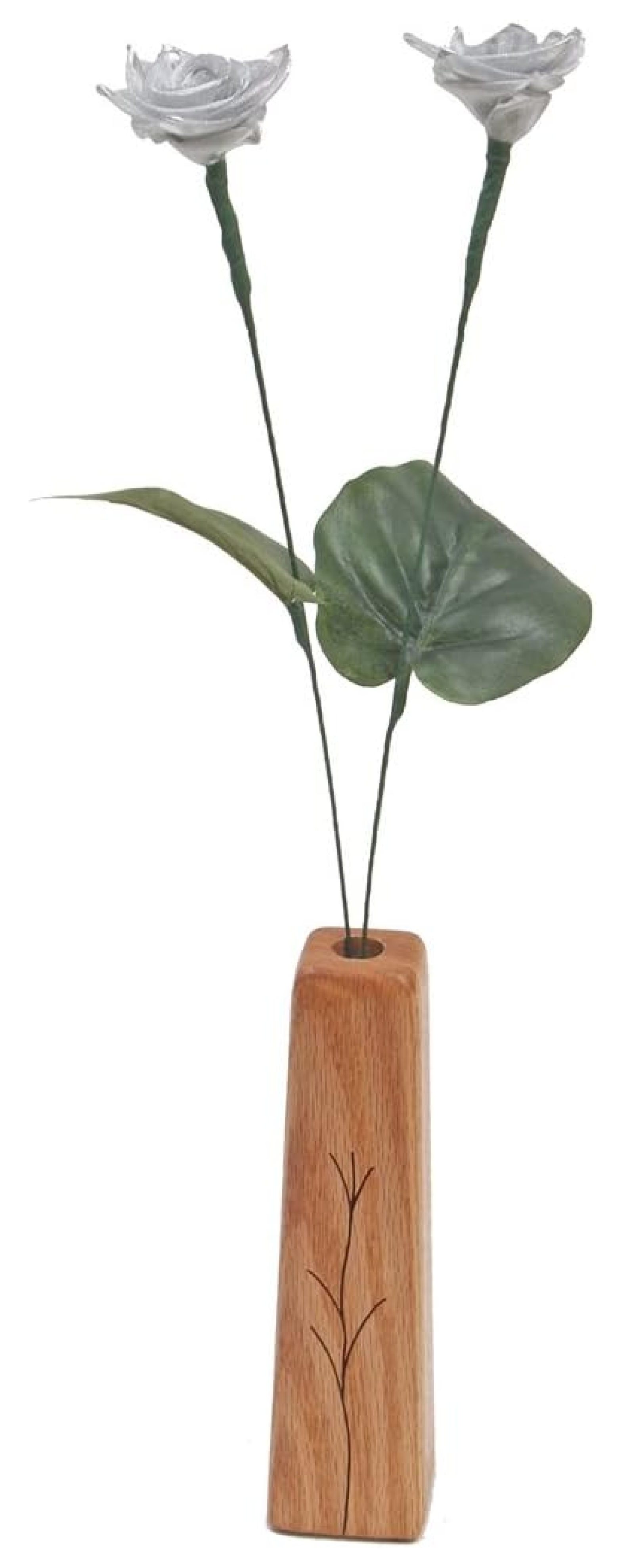 25th Year Wedding Anniversary 2Stems Silver Ribbon Roses 18 inches