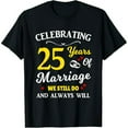 thumbnail image 1 of 25th Year Wedding Anniversary T-Shirt, 1 of 7