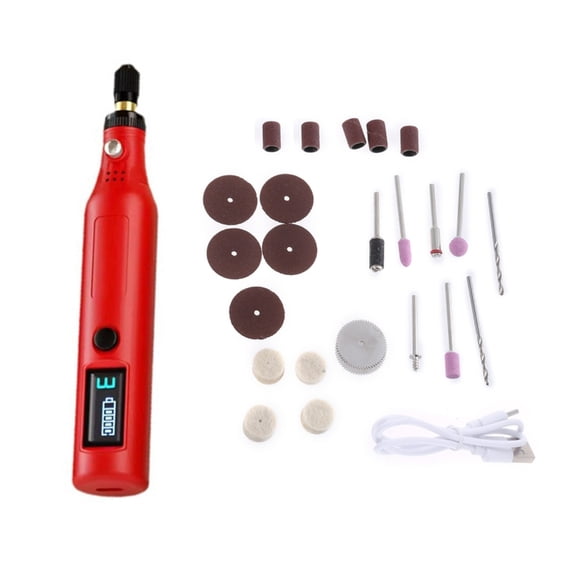 25x Handheld Miniature Electric Engraver Kit with Digital Display for Detailed Woodwork Metal Polishing Carving Crafting
