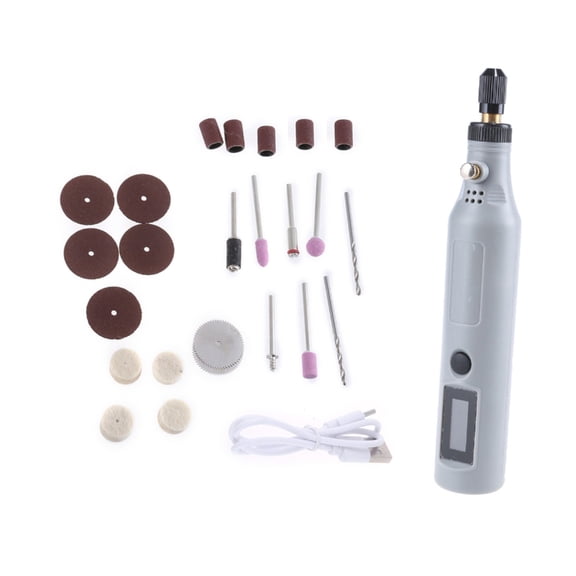 25x Handheld Miniature Electric Engraver Kit with Digital Display for Detailed Woodwork Metal Polishing Carving Crafting