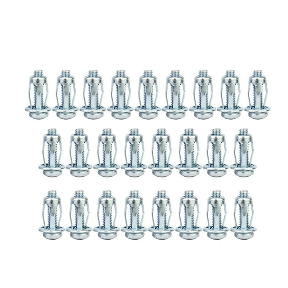 25x Jack Nuts Petal Rivets Nut Threaded Inserts Tool Dowels Screw Anchor Expansion Plug for Wall Cabinets Gypsum Board Curtain Installation 8x30