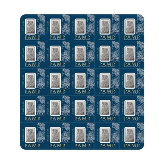25x1 gram Platinum Bar PAMP Suisse Fortuna Multigram+25 (In Assay)