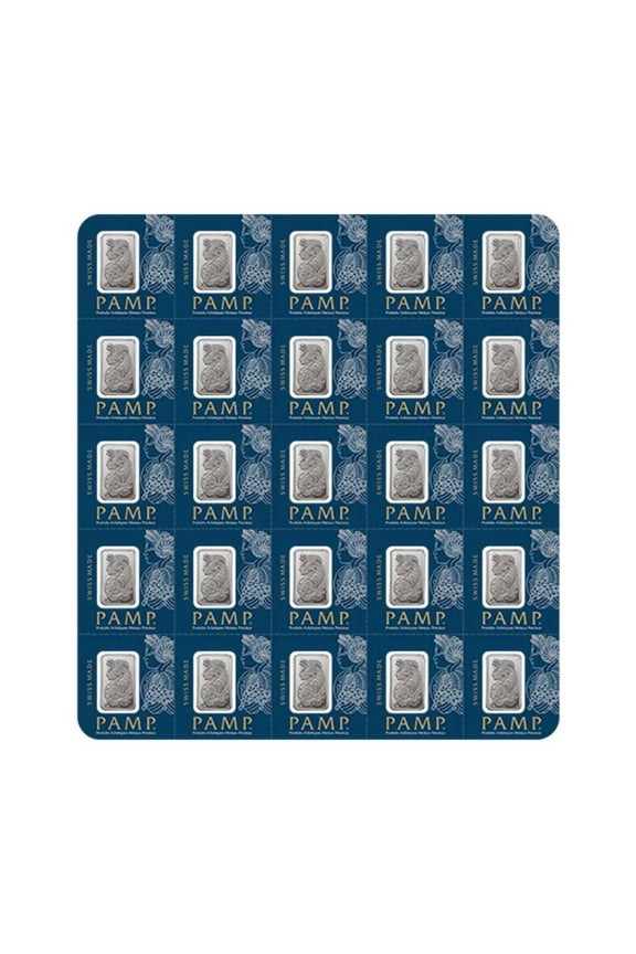 25x1 gram Platinum Bar PAMP Suisse Fortuna Multigram+25 (In Assay)