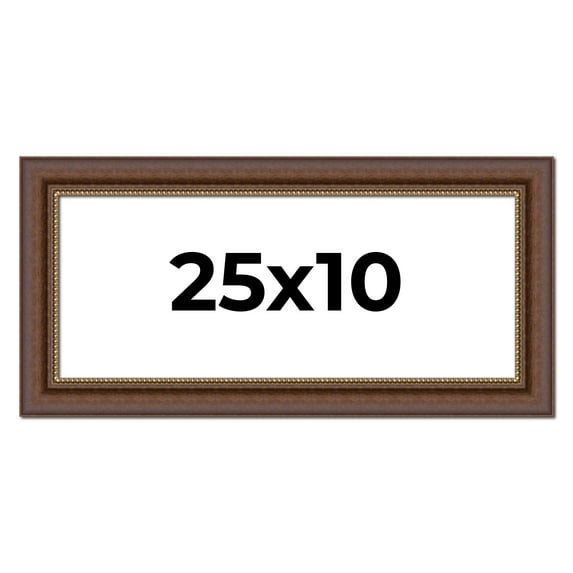 25x10 Copper and Brown Real Wood Picture Frame Width 2 inches | Interior Frame Depth 0.5 inches |
