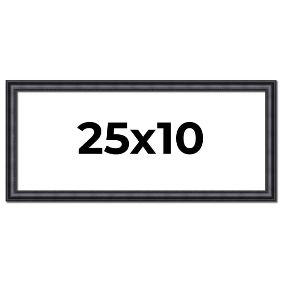 25x10 Frame Black Real Wood Picture Frame Width 1.25 inches | Interior Frame Depth 0.5 inches |