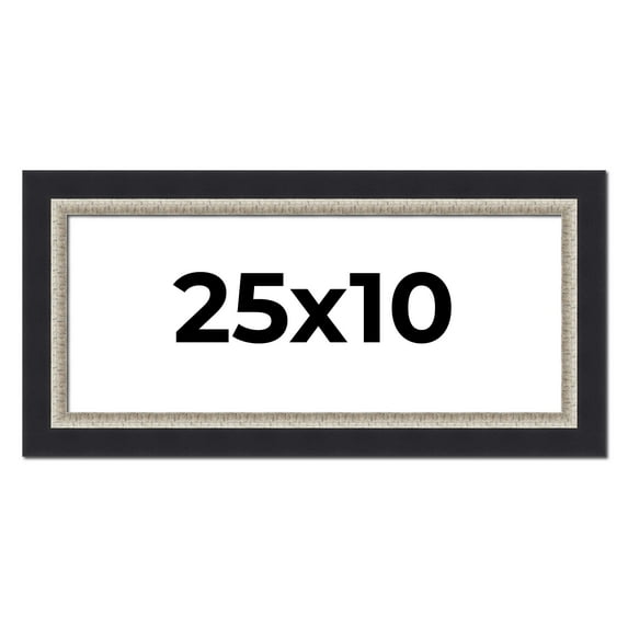 25x10 Frame Black Real Wood Picture Frame Width 2.25 Inches | Interior Frame Depth 0.5 Inches |