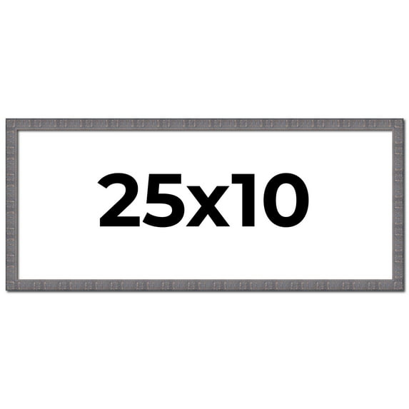 25x10 Frame Blue Kingsley Pewter Solid Wood Picture Frame Width 0.75 Inches |Interior Depth 0.5