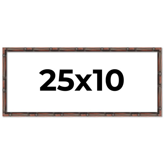25x10 Frame Brown Bamboo with Dark Coffee/Walnut Finish | Solid Wood Picture Frame Width 0.75