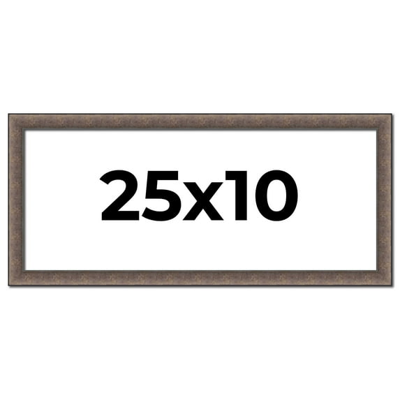 25x10 Frame Silver Real Wood Picture Frame Width 1.25 Inches | Interior Frame Depth 0.5 Inches |