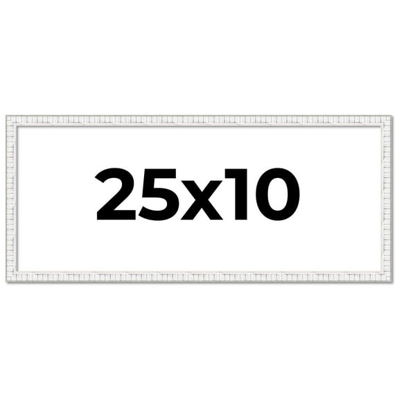 25x10 Frame White Real Wood Picture Frame Width 0.75 inches | Interior Frame Depth 0.5 inches |