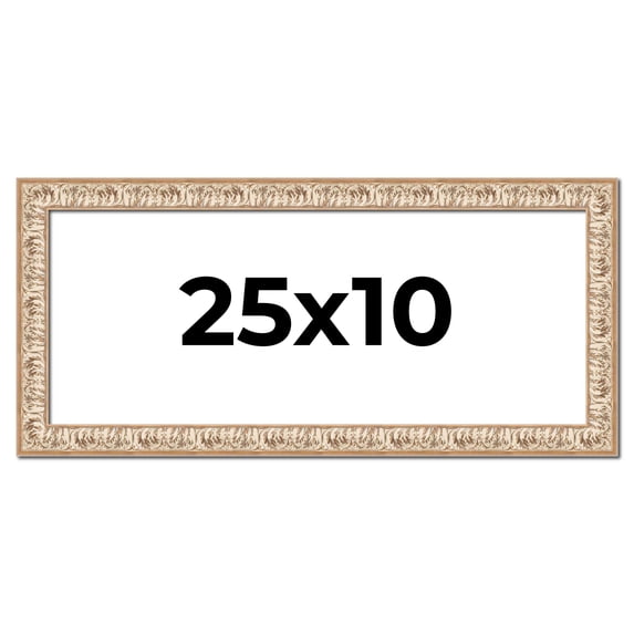 25x10 Frame White Real Wood Picture Frame Width 1.5 inches | Interior Frame Depth 0.5 inches |