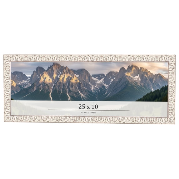 25x10 Frame White Real Wood Picture Frame Width 1.5 inches | Interior Frame Depth 0.5 inches |