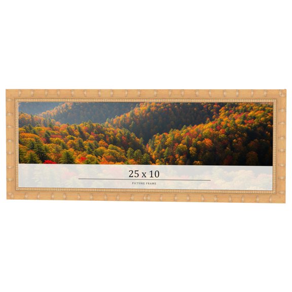 25x10 Light Brown Bamboo Real Wood Picture Frame Width 1.5 inches | Interior Frame Depth 0.5 inches