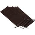 thumbnail image 1 of 25x10cm Microfiber Pouch, 5Pcs Soft Storage Drawstring Gift Bag, Brown, 1 of 5