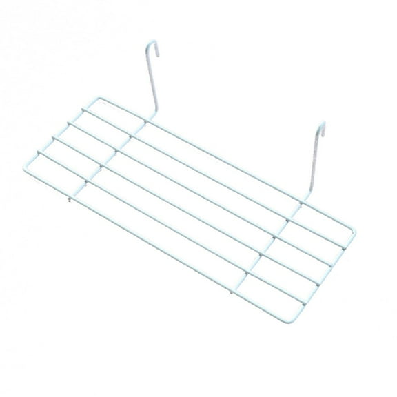 25x10cm Wire Storage Basket Rack Straight Shelf for Grid Panel Display (White)