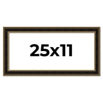 25x11 Frame Gold Antique Vintage Sold Wood Picture Frame | 1.75 Inch Moulding Width | Interior