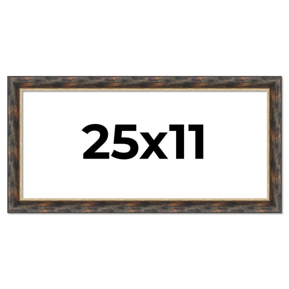 25x11 Frame Gold Real Wood Picture Frame Width 1.5 inches | Interior Frame Depth 0.5 inches |