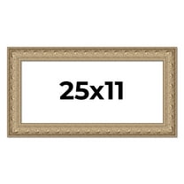 25x11 Frame Ornate Silver Beaded Solid Wood Picture Frame Width 2.5 Inches | Interior Depth 1