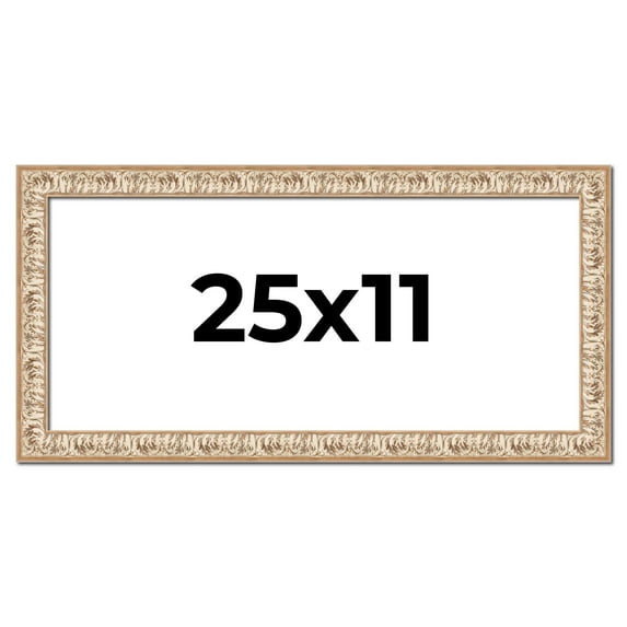 25x11 Frame White Real Wood Picture Frame Width 1.5 inches | Interior Frame Depth 0.5 inches |