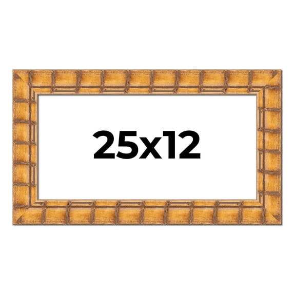 25x12 Frame Beige Real Wood Picture Frame Width 3 inches | Interior Frame Depth 0.5 inches |