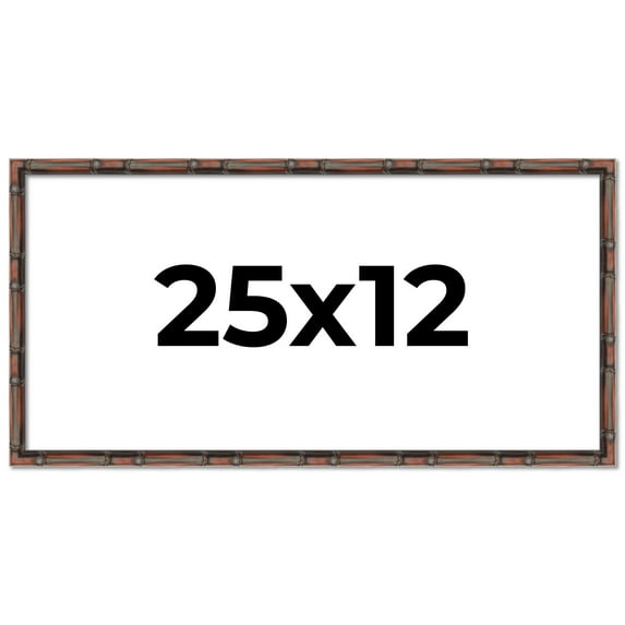 25x12 Frame Brown Bamboo with Dark Coffee/Walnut Finish | Solid Wood Picture Frame Width 0.75